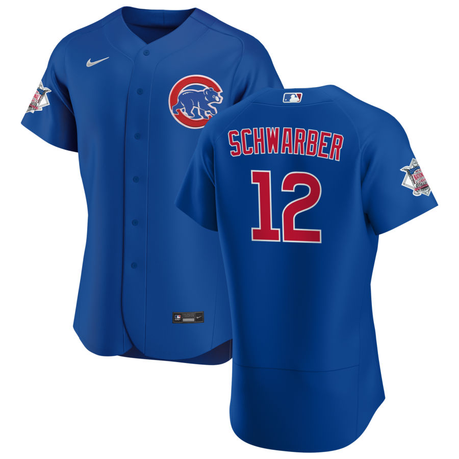 Chicago Cubs 12 Kyle Schwarber Men Nike Royal Alternate 2020 Authentic Player Jersey